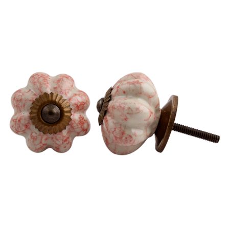 Baby Pink Ceramic Melon Knob